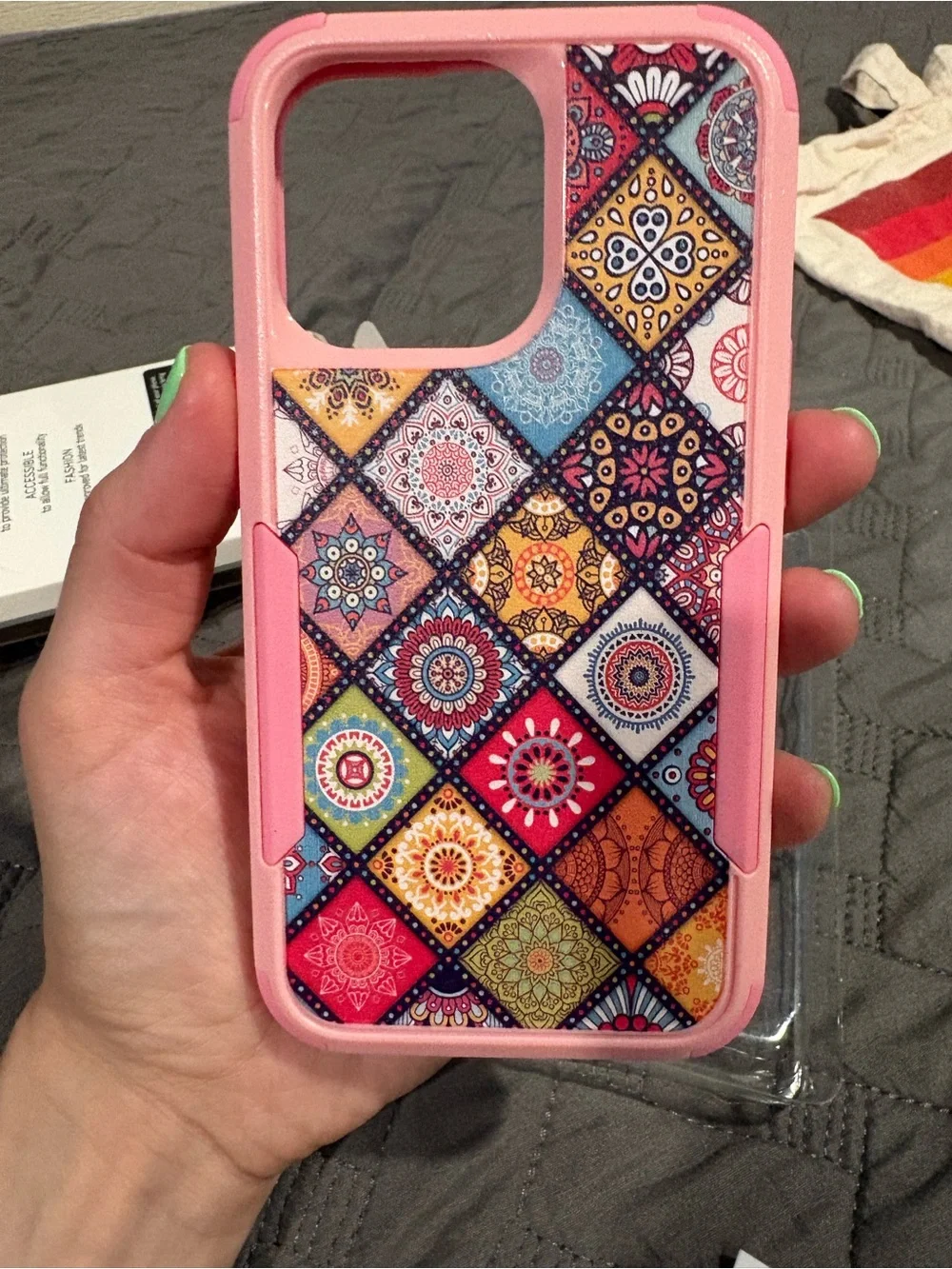 iPhone 13 Pro Case Premium Pink Pattern Phone Case New
